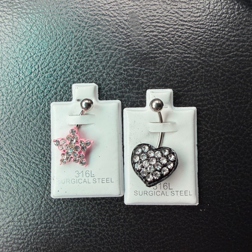 Star and Heart Belly Button Rings
